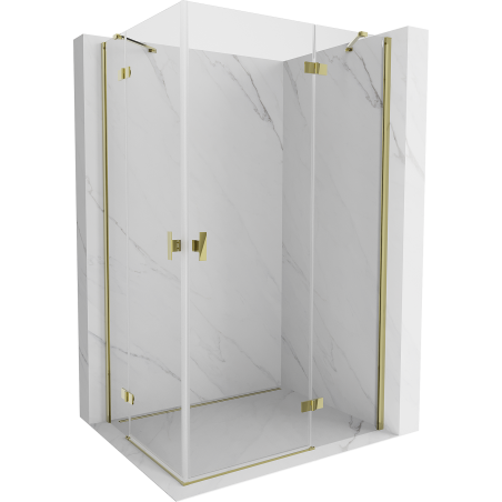 Mexen Mist-H Duo Right-Swinging Shower Cabin 100 x 105 cm, Transparent, Gold - 8A5-100L-105P-50-00