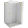 Mexen Mist-H Duo Right Hinged Shower Cabin 95 x 105 cm, Transparent, Brushed Gold - 8A5-095L-105P-55-00