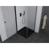 Mexen Pretoria 80 x 80 cm Hinged Shower Cabin, Transparent, Black + Flat Tray, Black - 852-080-080-70-00-4070B