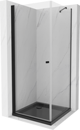 Mexen Pretoria tilting shower cabin 80 x 80 cm, transparent, black + Flat tray, black - 852-080-080-70-00-4070B