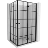 Mexen Mist-F Duo folding shower enclosure right 90 x 110 cm, black grid, black - 8A6-090L-110P-70-77
