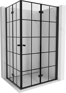 Mexen Mist-F Duo folding shower enclosure 95 x 120 cm, black grid, black - 8A6-095L-120P-70-77