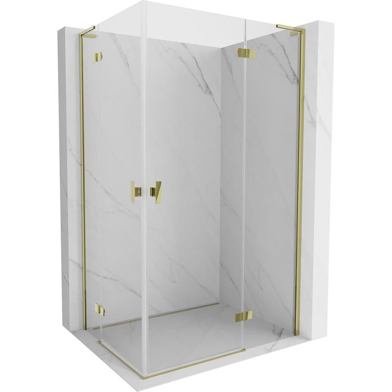 Mexen Mist-H L Duo hinged shower cabin 70 x 80 cm, transparent, gold - 8A5L-070L-080P-50-00