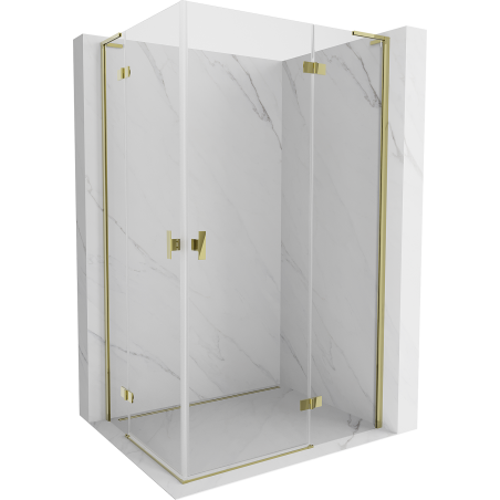 Mexen Mist-H L Duo Right Hinged Shower Enclosure 85 x 100 cm, Transparent, Gold - 8A5L-085L-100P-50-00