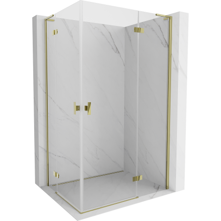 Mexen Mist-H L Duo right hinged shower enclosure 90 x 110 cm, transparent, gold - 8A5L-090L-110P-50-00