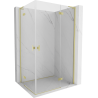 Mexen Mist-H L Duo Right-Hinged Shower Enclosure 85 x 90 cm, Transparent, Brushed Gold - 8A5L-085L-090P-55-00