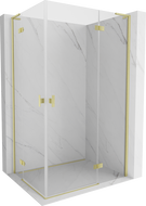 Mexen Mist-H L Duo right hinged shower enclosure 90 x 110 cm, transparent, brushed gold - 8A5L-090L-110P-55-00