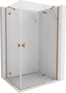 Mexen Mist-H Duo right hinged shower enclosure 90 x 95 cm, transparent, brushed copper - 8A5-090L-095P-65-00