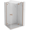 Mexen Mist H Duo shower enclosure pivot door 90 x 100 cm, transparent, brushed copper - 8A5-090L-100P-65-00