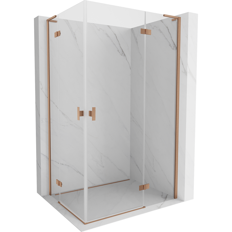 Mexen Mist-H L Duo shower cabin with hinged door 70 x 80 cm, transparent, brushed copper - 8A5L-070L-080P-65-00
