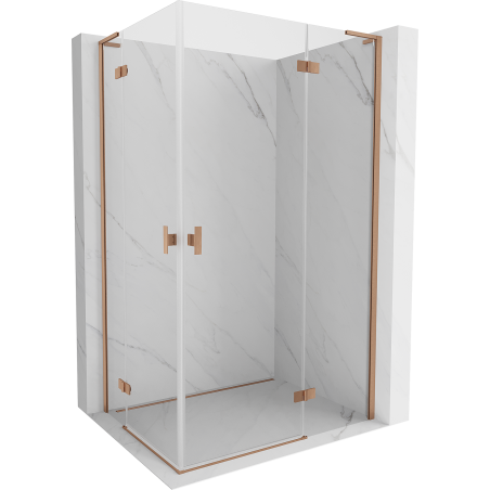 Mexen Mist-H L Duo shower cabin with hinged door 70 x 80 cm, transparent, brushed copper - 8A5L-070L-080P-65-00