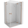 Mexen Mist-H L Duo shower cabin with hinged door 70 x 80 cm, transparent, brushed copper - 8A5L-070L-080P-65-00