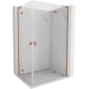 Mexen Mist-H L Duo Shower Enclosure Hinged 75 x 90 cm, Clear, Brushed Copper - 8A5L-075L-090P-65-00