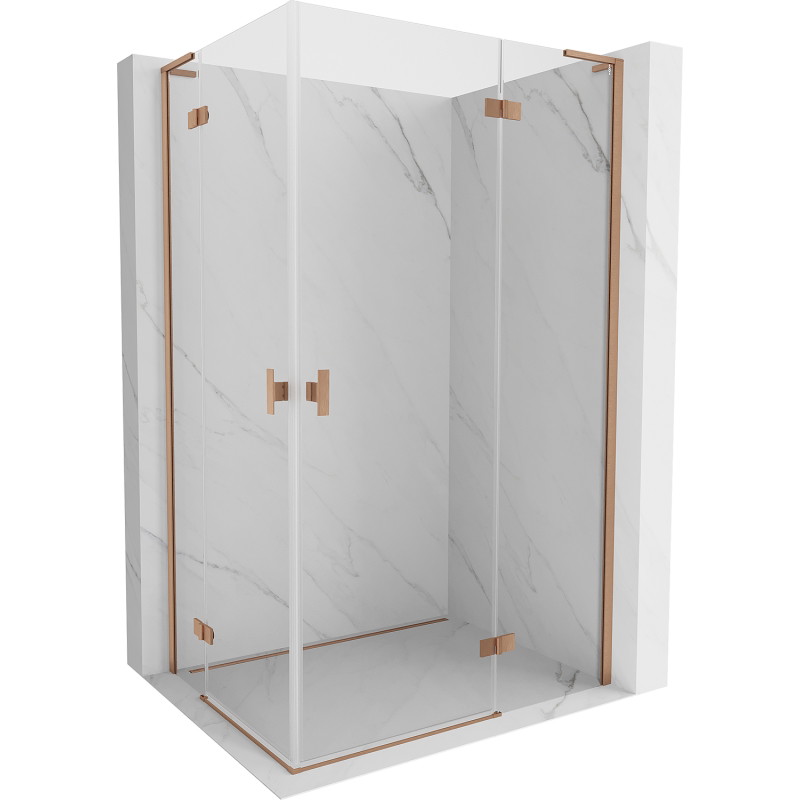 Mexen Mist-H L Duo right-opening shower cabin 95 x 115 cm, transparent, brushed copper - 8A5L-095L-115P-65-00