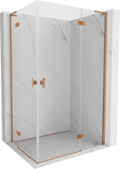 Mexen Mist-H L Duo shower enclosure hinged 90 x 120 cm, transparent, brushed copper - 8A5L-090L-120P-65-00