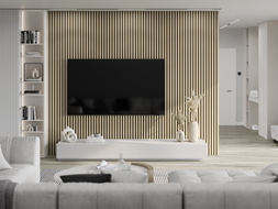 Mexen Lam-B Wall Slats 275 x 30 cm, 4 mm HDF Board, Technical Veneer, Sand Oak - S100-275307-3015-001