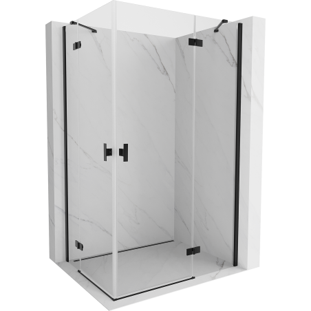 Mexen Mist-H Duo Right Hinged Shower Enclosure 90 x 120 cm, Transparent, Black - 8A5-090L-120P-70-00