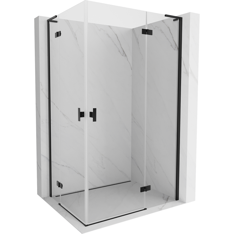 Mexen Mist-H L Duo shower cabin hinged 95 x 100 cm, transparent, black - 8A5L-095L-100P-70-00
