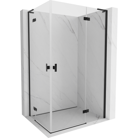 Mexen Mist-H L Duo rightward hinged shower enclosure 110 x 115 cm, transparent, black - 8A5L-110L-115P-70-00