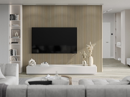Mexen Lam-F Acoustic Wall Slats 275 x 30 cm, 8 mm Felt, Technical Veneer, Sand Oak - S105-275307-3015-001