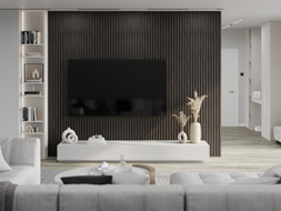Mexen Lam-B wall slats 275 x 30 cm, 4 mm HDF board, technical veneer, Silvery Walnut - S100-275307-3015-009