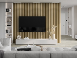 Mexen Lam-B wall slats 275 x 30 cm, 4 mm HDF board, technical veneer, Natural Bamboo - S100-275307-3015-011