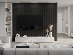 Mexen Lam-B wall slats 275 x 30 cm, 4 mm HDF board, technical veneer, Black Ebony - S100-275307-3015-023