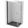 Mexen Pretoria hinged shower cubicle 100 x 70 cm, transparent, Black + shower tray Flat, Black - 852-100-070-70-00-4070B
