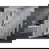 Mexen Pretoria hinged shower cubicle 100 x 70 cm, transparent, Black + shower tray Flat, Black - 852-100-070-70-00-4070B