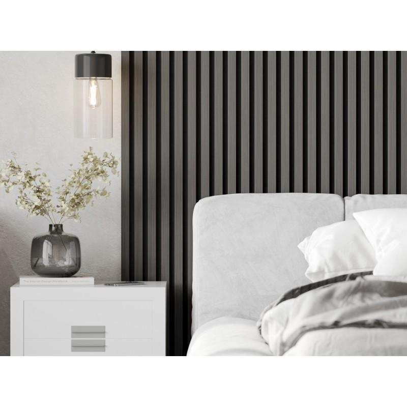 Mexen Lam-F Acoustic Wall Slats 275 x 30 cm, 8 mm Felt, Technical Veneer, Steel Oak - S105-275307-3015-006