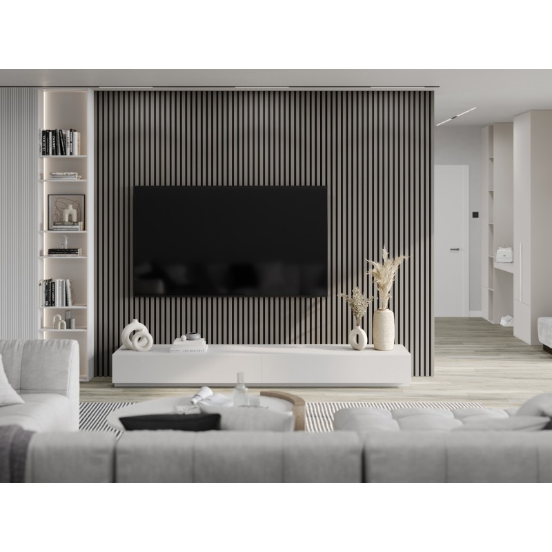 Mexen Lam-F Acoustic Wall Slats 275 x 30 cm, 8 mm Felt, Technical Veneer, Steel Oak - S105-275307-3015-006
