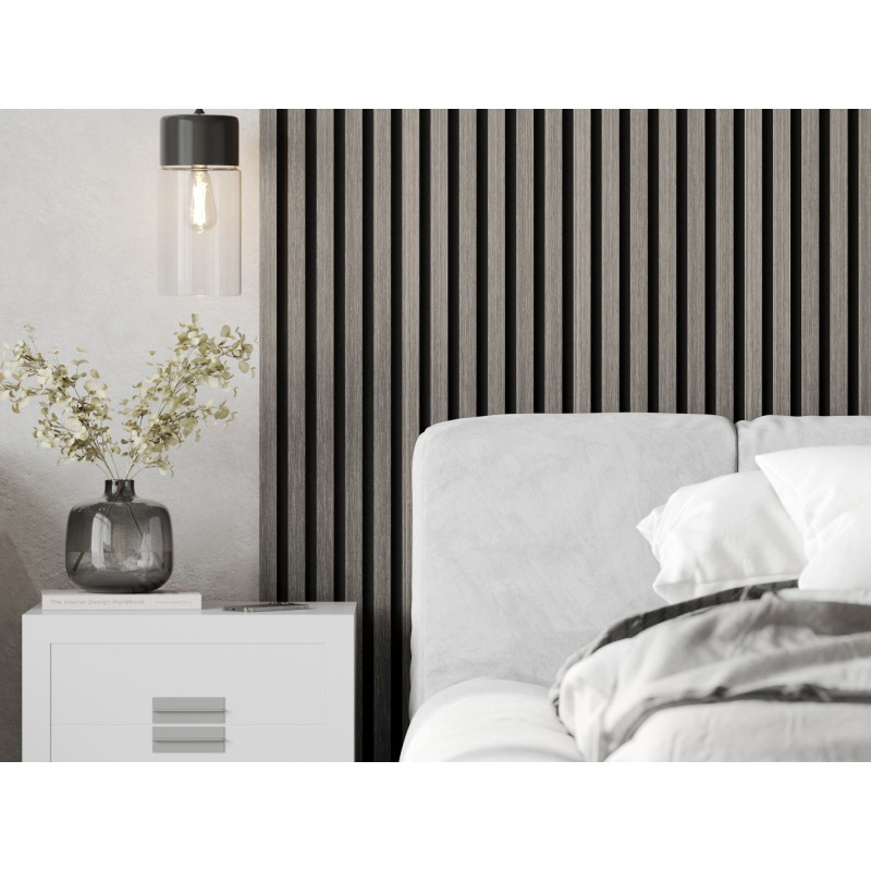 Mexen Lam-F acoustic wall slats 275 x 30 cm, 8 mm felt, technical veneer, Silvery Oak - S105-275307-3015-007