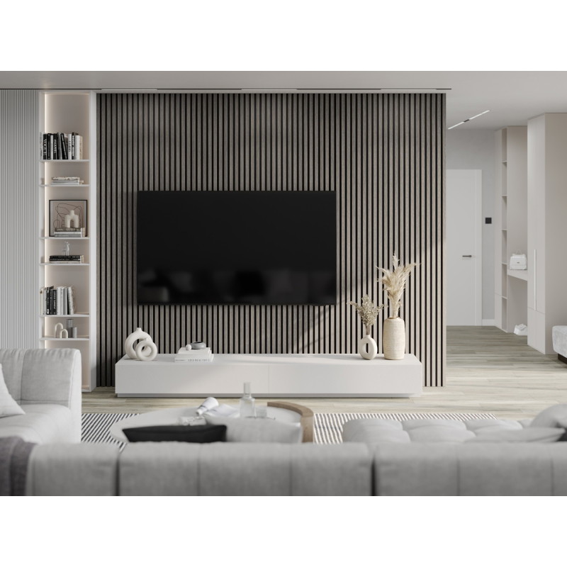 Mexen Lam-F acoustic wall slats 275 x 30 cm, 8 mm felt, technical veneer, Silvery Oak - S105-275307-3015-007