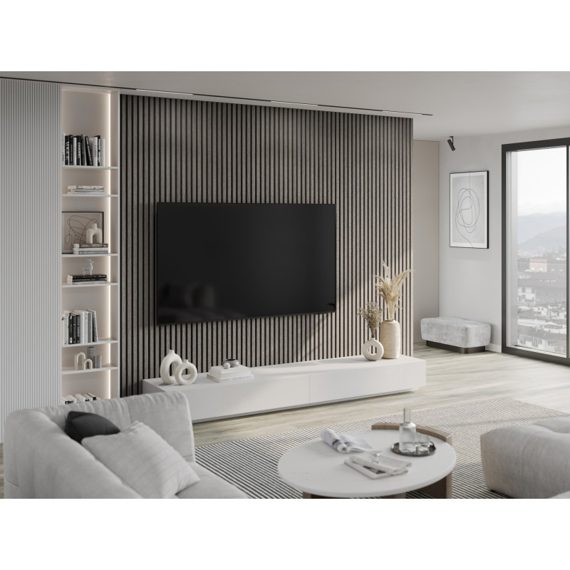 Mexen Lam-F acoustic wall slats 275 x 30 cm, 8 mm felt, technical veneer, Silvery Oak - S105-275307-3015-007