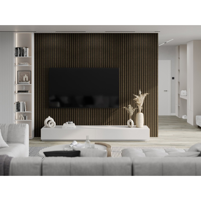 Mexen Lam-F acoustic wall slats 275 x 30 cm, felt 8 mm, technical veneer, Royal Ebony - S105-275307-3015-020