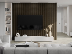 Mexen Lam-F acoustic wall slats 275 x 30 cm, felt 8 mm, technical veneer, Royal Ebony - S105-275307-3015-020