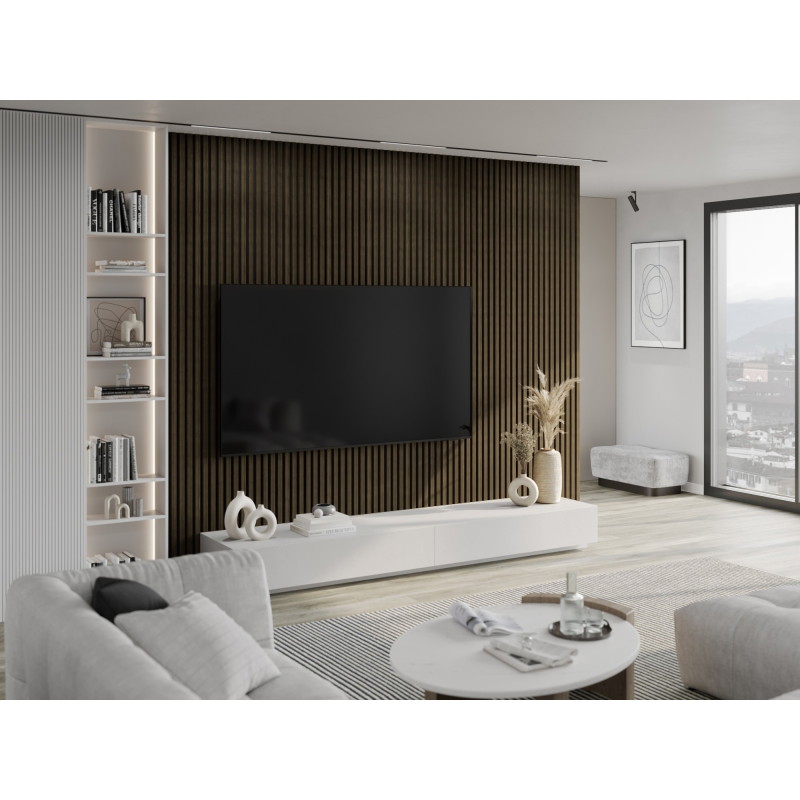Mexen Lam-F acoustic wall slats 275 x 30 cm, felt 8 mm, technical veneer, Royal Ebony - S105-275307-3015-020