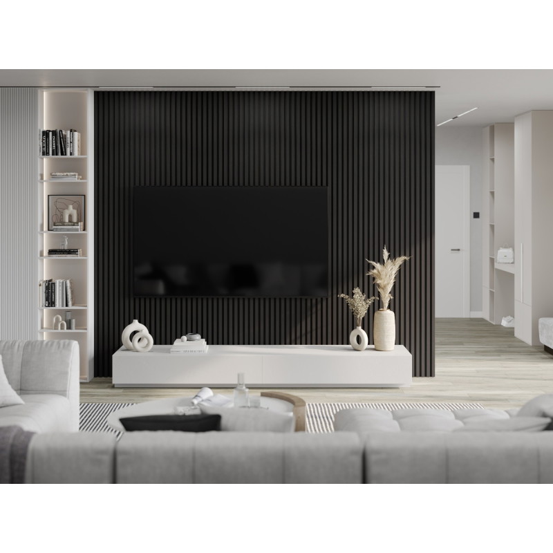 Mexen Lam-F Acoustic Wall Slats 275 x 30 cm, 8 mm Felt, Technical Veneer, Black Ebony - S105-275307-3015-023