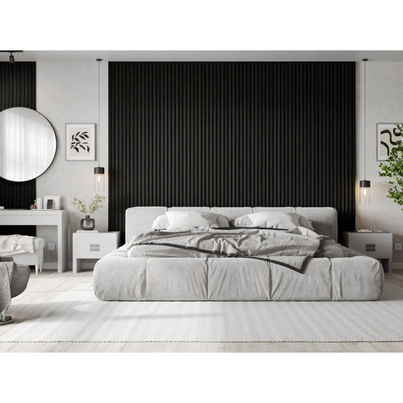 Mexen Lam-F acoustic wall slats 275 x 30 cm, 8 mm felt, technical veneer, Silvery Black Oak - S105-275307-3015-025
