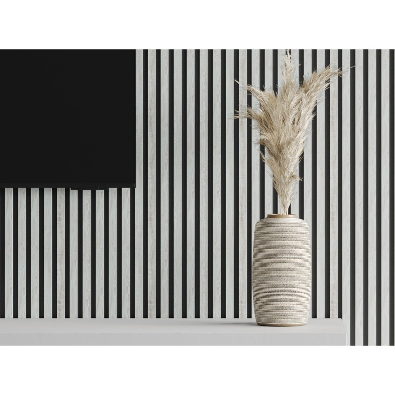 Mexen Lam-B wall slats 275 x 31.5 cm, 4 mm HDF board, Ice Oak - S100-275317-2812-061