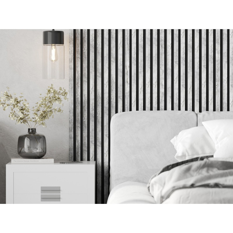 Mexen Lam-B wall slats 275 x 31.5 cm, 4 mm HDF board, Bleached Oak - S100-275317-2812-064