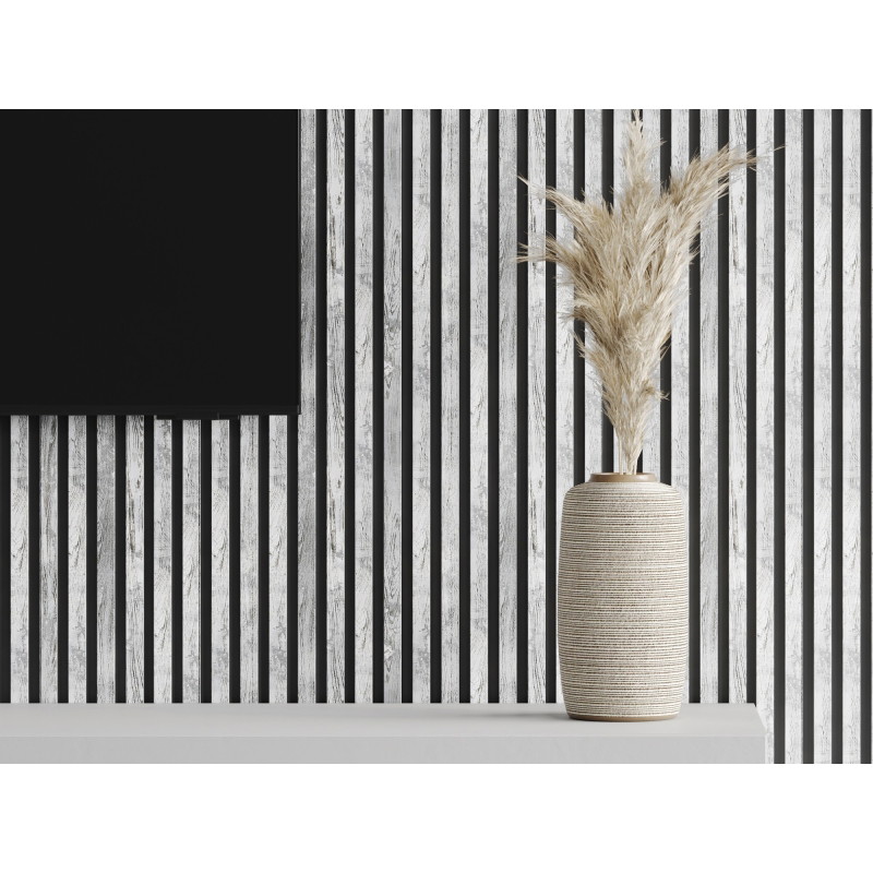 Mexen Lam-B wall slats 275 x 31.5 cm, 4 mm HDF board, Bleached Oak - S100-275317-2812-064