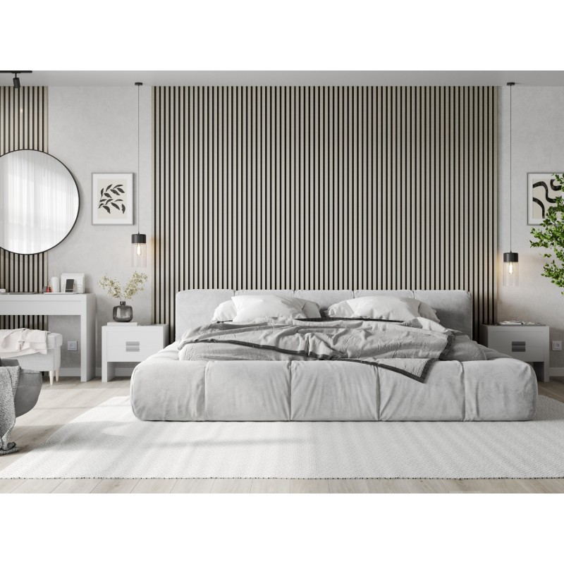 Mexen Lam-B Wall Slats 275 x 31.5 cm, 4 mm HDF Board, Grey Linen - S100-275317-2812-068
