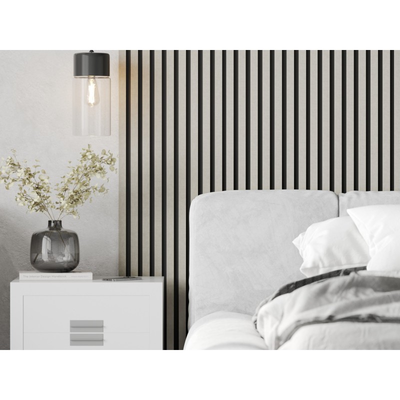 Mexen Lam-B Wall Slats 275 x 31.5 cm, 4 mm HDF Board, Grey Linen - S100-275317-2812-068