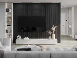 Mexen Lam-B wall slats 275 x 31.5 cm, HDF board 4 mm, Black Linen - S100-275317-2812-069