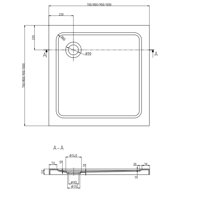 Mexen Pretoria pivot shower enclosure 100 x 100 cm, transparent, black + Flat shower tray, black - 852-100-100-70-00-4070B