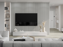 Mexen Lam-F acoustic wall slats 275 x 31.5 cm, 6 mm felt, White Matte - S105-275317-2812-051