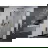 Mexen Pretoria hinged shower cubicle 100 x 100 cm, transparent, Black + shower tray Flat, Black - 852-100-100-70-00-4070B