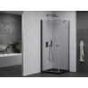 Mexen Pretoria swinging shower enclosure 100 x 100 cm, transparent, black + Flat tray, black - 852-100-100-70-00-4070B