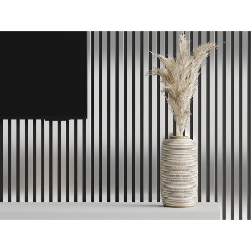 Mexen Lam-F Acoustic Wall Slats 275 x 31.5 cm, 6 mm Felt, Silver - S105-275317-2812-056